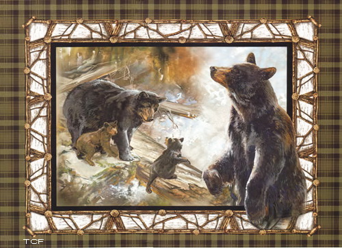 Bears All In The Family Wall Fabric Panel
